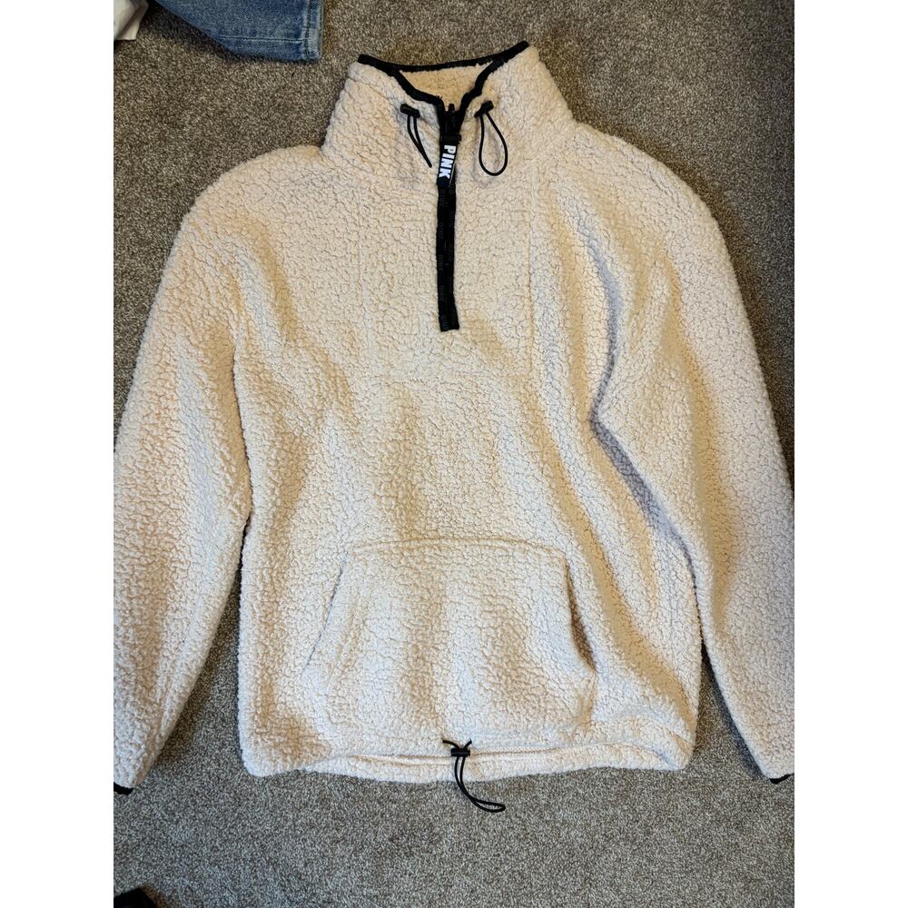 PINK Sherpa Shite Quarter Zip